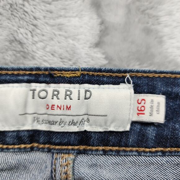 Torrid Jeans Womens 16S SHORT Blue Mid Rise Skinny Ankle Stretch Denim Casual - Picture 5 of 12